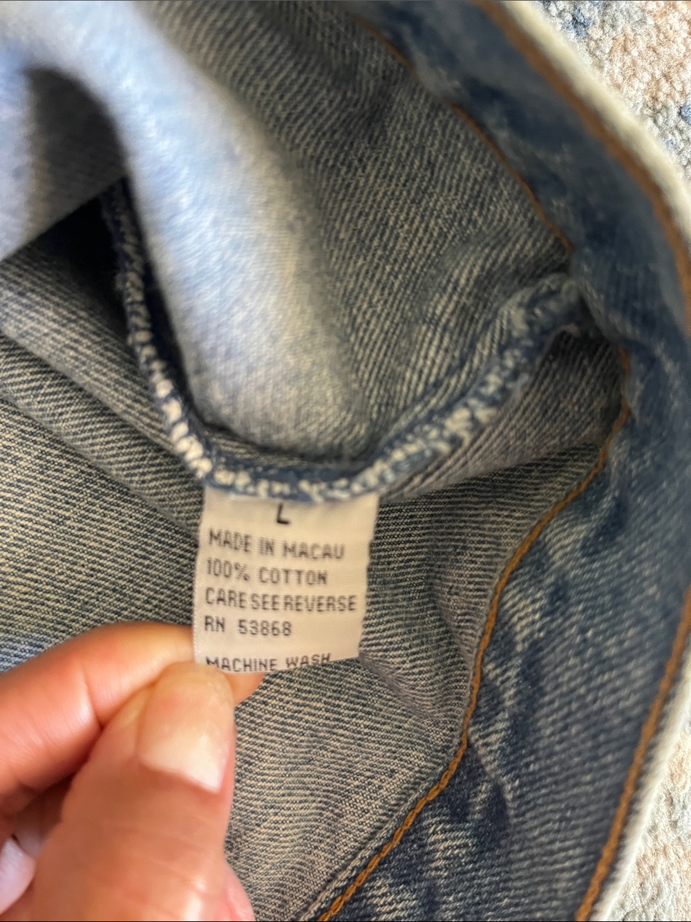 VTG 90s I.O.U. Denim Chore Jacket Barn Coat with Corduroy Collar - Picture 4 of 16